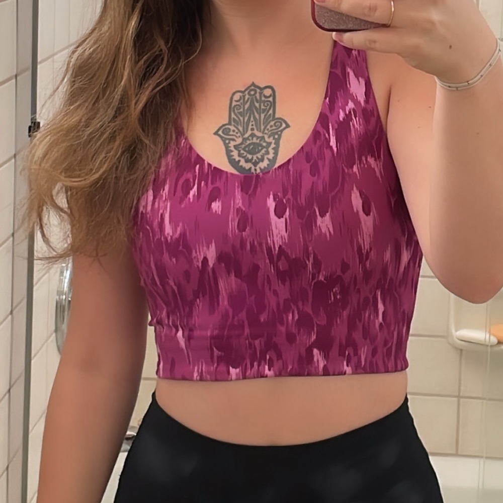Purple High Neck Sport Bra Top